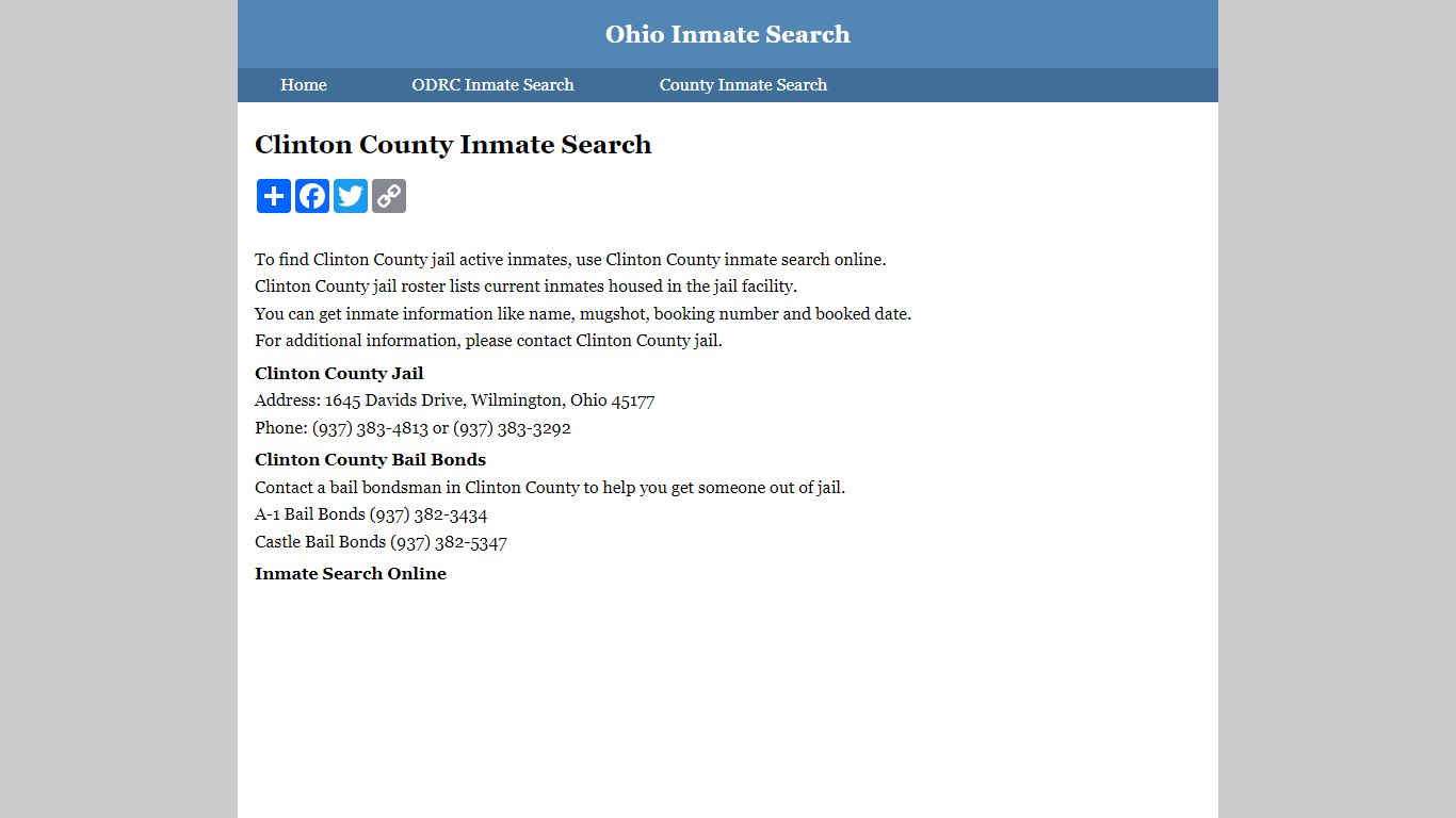 Clinton County Inmate Search